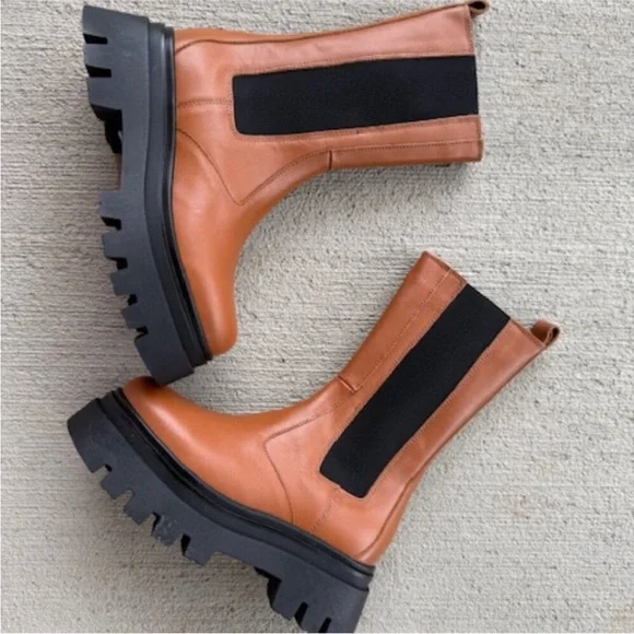 Alohas all rounder boots leather y2k platform high top stretch panels Size EU 38 - Picture 3 of 12